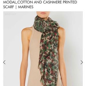 Faliero Sarti Italian Scarf / wrap.  Camo print with pink stars.  NWT